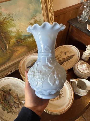 Opaline foire vase bleu - opaline,