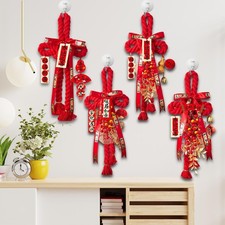 Pendentif nœud chinois rouge