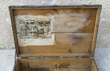 ANCIENNE CAISSE en BOIS, militaire, caisse allemande, WW2, bois & métal,aviation