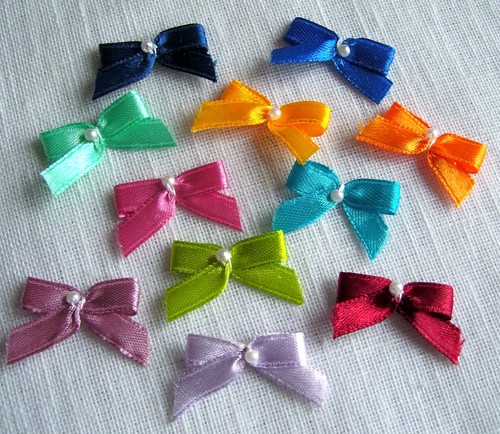 Lot noeuds ruban satin - de,