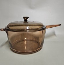 GRANDE CASSEROLE VISION CORNING FRANCE 2.5L / VERRE FUMÉ / CUISSON / 21 CM 