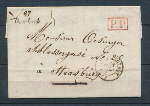 1848 lettre cursive dambach - 1848,