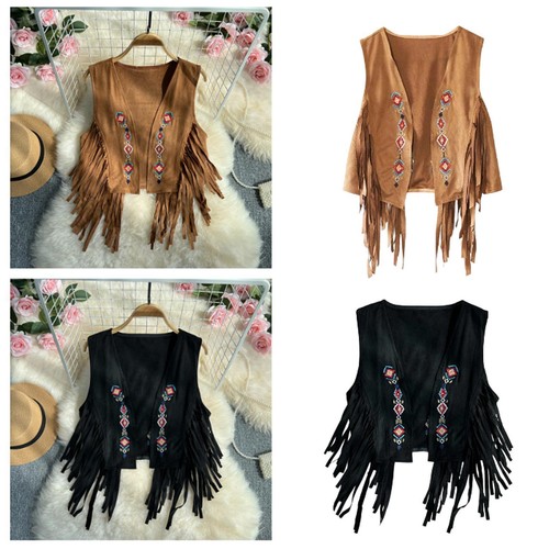 Veste sans manches franges - à,