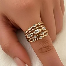 bague marquise plaqué or jaune cristaux de swarovski ajustable + pochette cadeau
