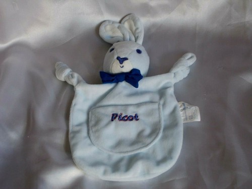 Doudou lapin bleu - ,, poche