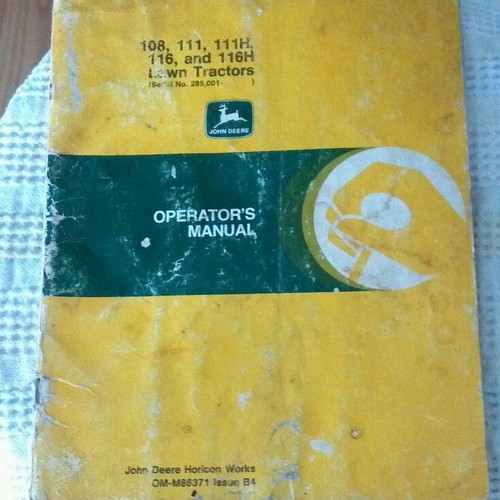 John deere operator manual - deere, operator's