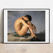 Impression D'Art Flandrin Nu Masculin Assis Affiche Décor Murale