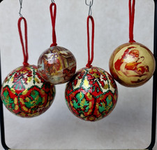 Vintage Boule Noël - Sapin Décoration Ornement - Polystyrène Papier Collé