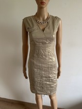 Robe beige dorée en lin IKKS