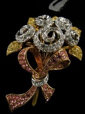 SIGNED SWAROVSKI 1998 COMPASSION PIN~BROOCH 22KT GOLD PLATING NEW RARE RETIRED