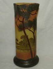 Vase ancien en pâte de verre - type LEGRAS 1900 (26 cm, très bon état)