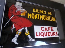 plaque émaillée publicitaire Bière de Montmorillon