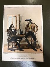 C3-LITHOGRAPHIE N12 - PINGRET - PYRENEES -BASQUES DU VILLAGE DE CANNE-1834