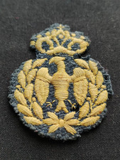 Rare Écusson Brodé Casque Colonial Armée de l'Air Italienne 2nde Guerre Mondiale