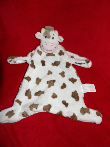 Doudou plat vache - plat, blanc