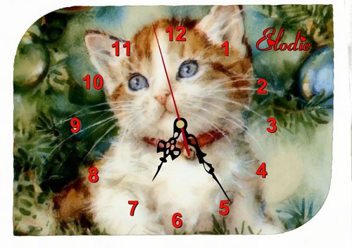 Horloge pendule murale chat - pendule,