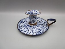 Bougeoir rat de cave ancien en tole émaillée