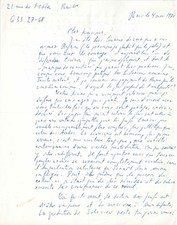 Emil CIORAN. Lettre autographe
