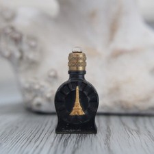 4.6 cm, Bouteille en verre, miniature vide en verre décoré de la Tour Eiffel