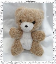 Doudou Peluche Ours Marron Beige Et Blanc Vintage Boulgom