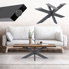 Pied de table en métal anthracite structure en croix support banc 58x43x98 cm