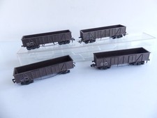 728 / 7280 HORNBY FRANCE HO / 4 WAGONS TOMBEREAU A BOGIES