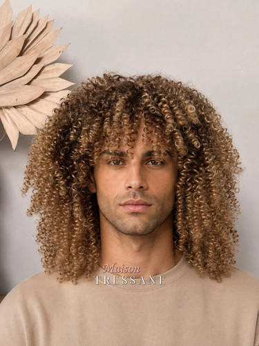 Perruque homme afro - , blond