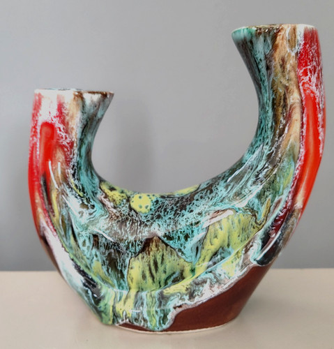 Vase double signé vallauris - vase,