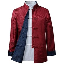 Costume Chinois Tang Hauts Hommes/Femmes - Les Deux côtés à Manches Longues A...
