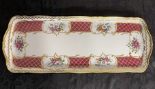 René CAIRE à Limoges : plat à cake en porcelaine D’Art  à décor floral Ancien