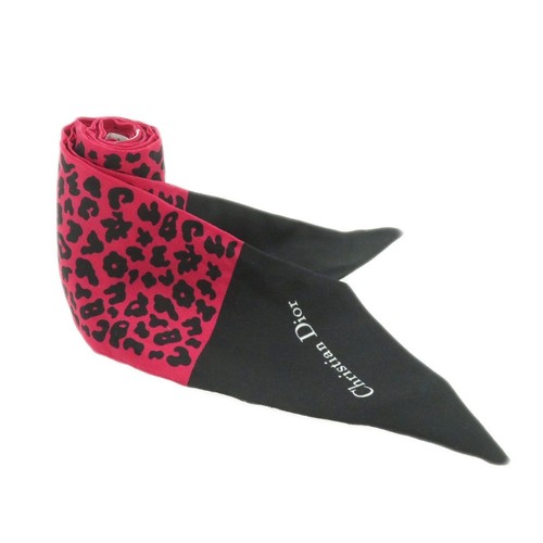 Foulard soie rose léopard - soie,