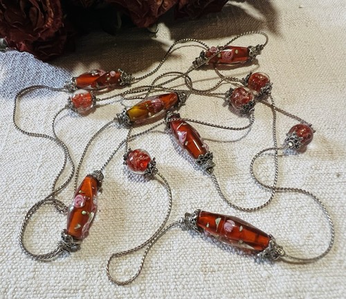 Collier sautoir ancien perles - collier,