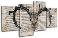 Stag Skull Vintage Book Deer
