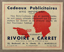 ANCIEN - RIVOIRE & CARRET - MARSEILLE - CADEAUX PUBLICITAIRES
