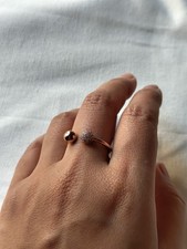 Pandora 2 Studded Ring 14k rose gold plated over sterling silver Cubic Zirconia