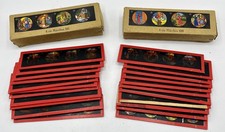 Lot 2 boites de 18 Plaques de verre 1900 Contes de Grimm pour lanterne magique
