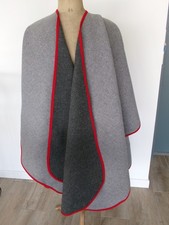 poncho femme pur laine gris