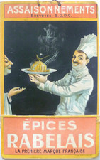 ANCIEN CARTON PUB PORTE COURRIER ÉPICES RABELAIS