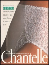 1990's Lingerie Sloggi Briefs Panties Chantelle Print Ad Women Fashion -1pg