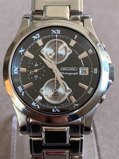 Montre pour homme Seiko Premier Chronograph 7T62-0FF0 chronomètre en acier...