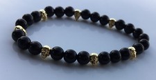 Beaded mens  bracelet hand