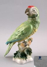 9942119-ds Wagner&apel Porcelaine Figurine Ara Perroquet Vert H22cm
