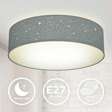 Plafonnier LED tissu gris
