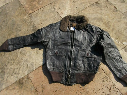 Veste cuir pilote us - cuir,