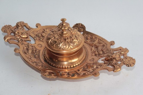 Encrier bronze xixe siècle - bronze,