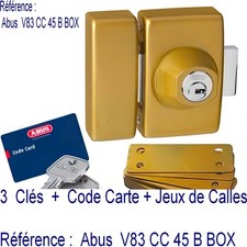 ABUS STYL  Bronze - Serrure Verrou de porte à Cylindre Abus  V83 CC 45 B BOX