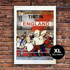 Dran - Tintin in England - Post Card Limited Edition 32 x 44cm Pop-up Show Paris