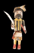 Ancienne Poupée style Hopi Kachina  guerrier Zuni 32 cm # 380