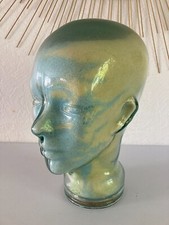 1024⚜️ Ancienne Tête en Verre Sels de Mer Tête Décoration Hauteur 29 Cm Vintage