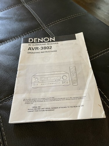 Denon avr 3802 owners - avr-3802, manual